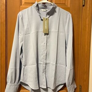 NWT Chic Women's Light Blue 100 Fory Blouse